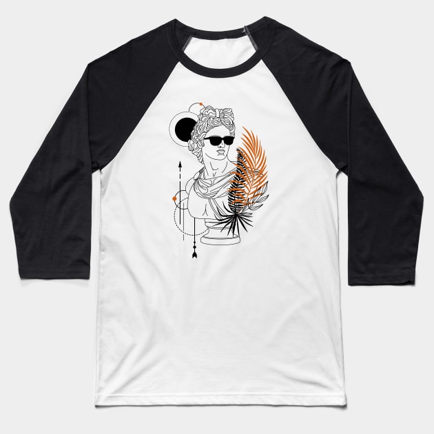 Funny Hipster Apollo Greek God // Funny Greek Mythology Baseball T-Shirt by SLAG_Creative